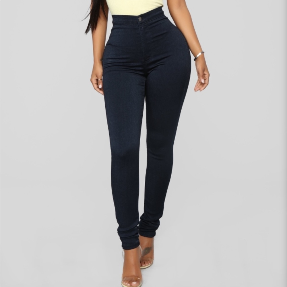 You're So Basic High Rise Jeans - Dark Denim sz 15